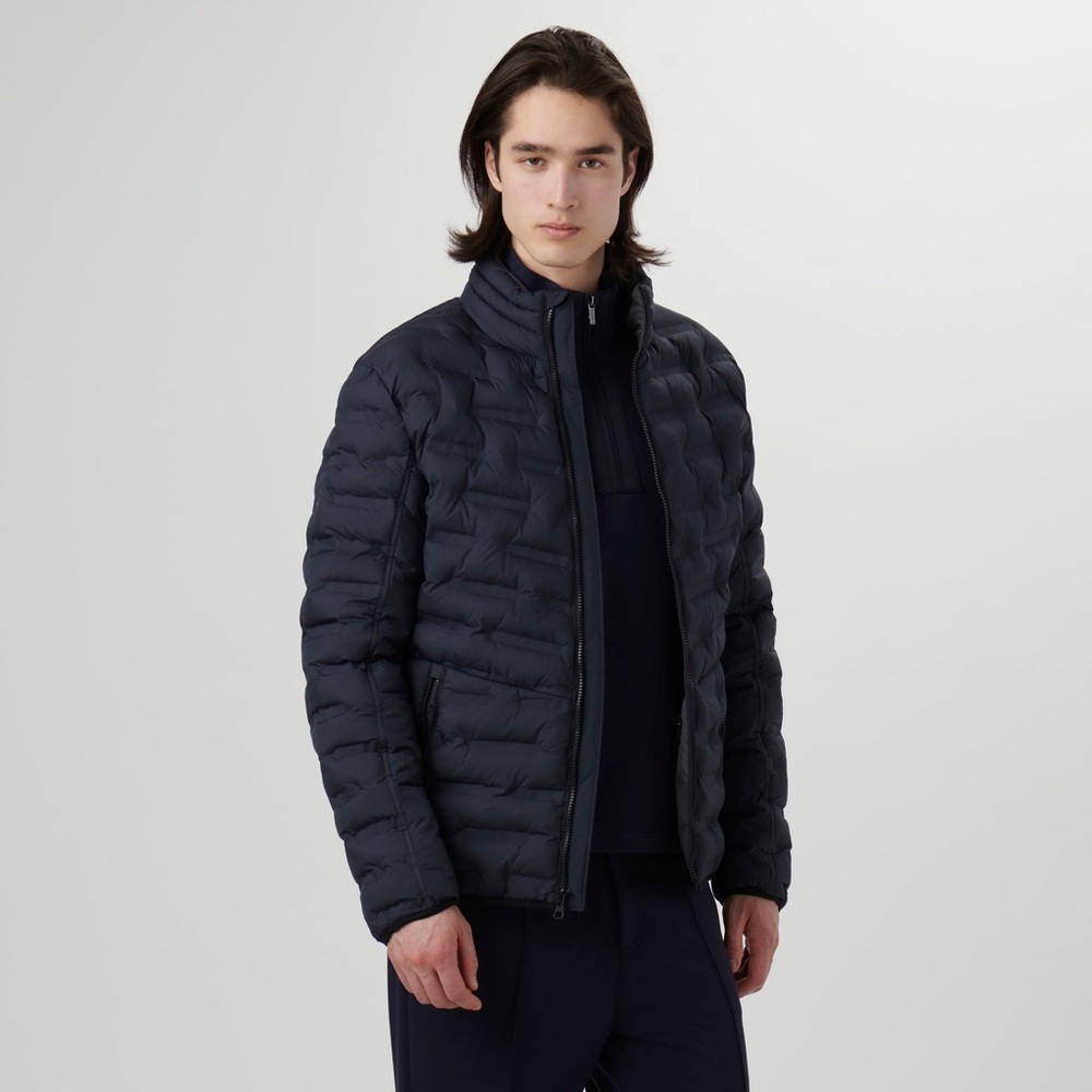 Bugatchi Men's Nylon Bomber Jacket navy